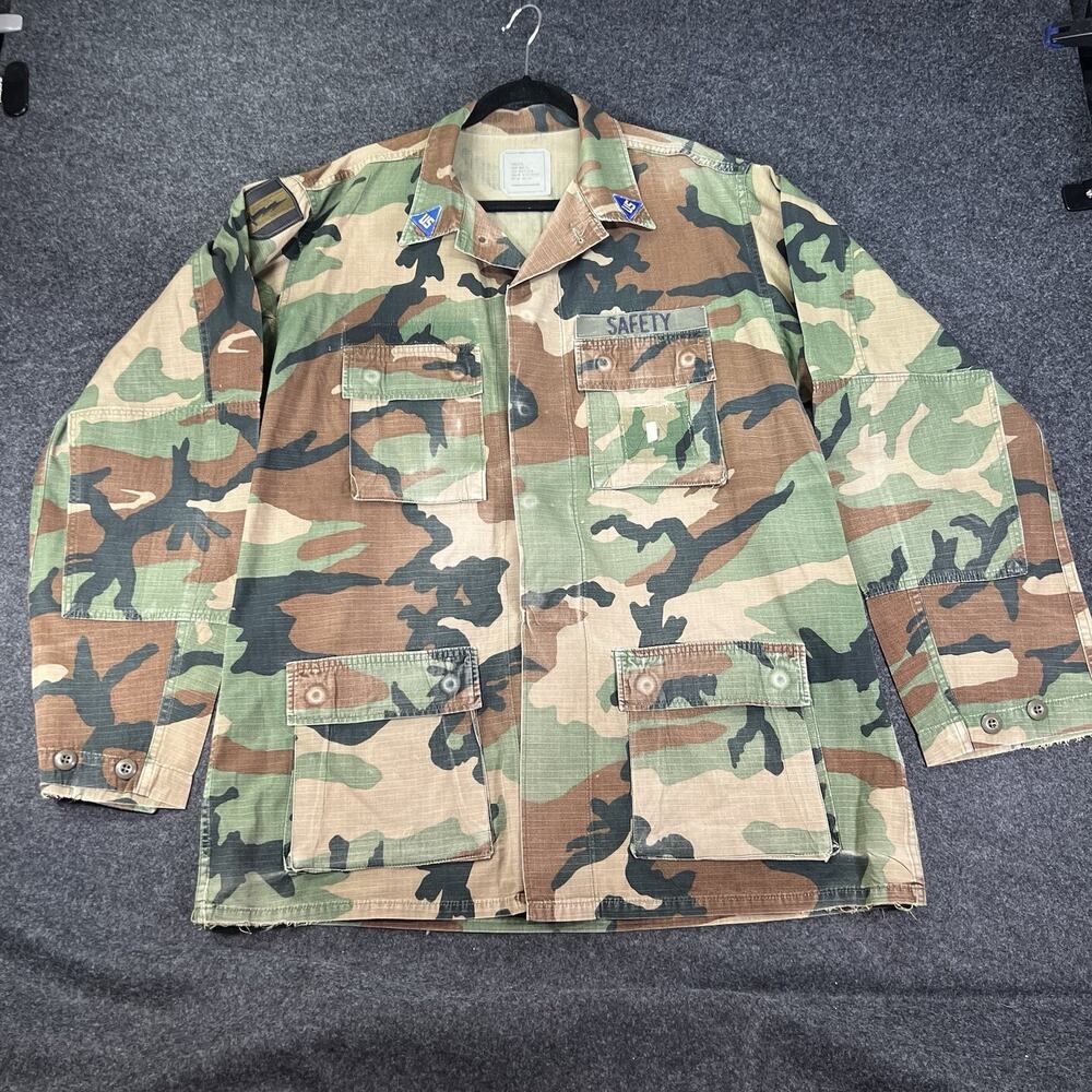 US Army M81 Woodland Camo Combat BDU Hot Weather Coat/Jacket Large X-Long 003